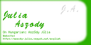 julia aszody business card